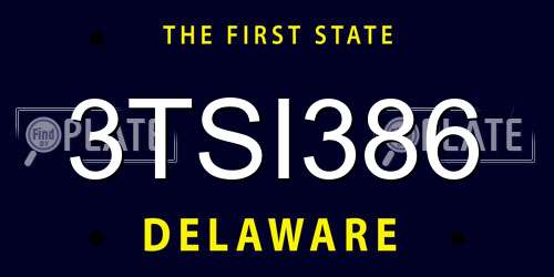 3TSI386 Delaware License Plate