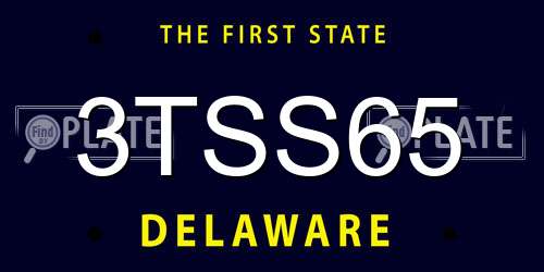3TSS65 Delaware License Plate