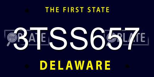 3TSS657 Delaware License Plate