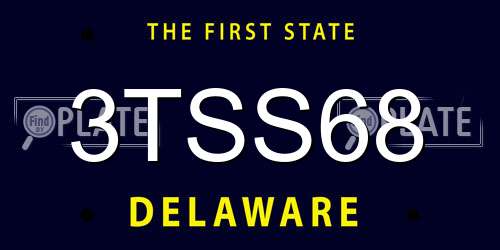 3TSS68 Delaware License Plate