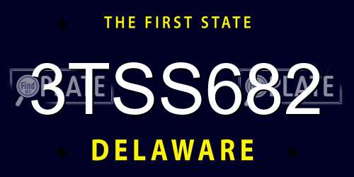 3TSS682 Delaware License Plate
