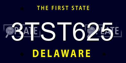 3TST625 Delaware License Plate