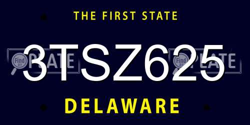3TSZ625 Delaware License Plate