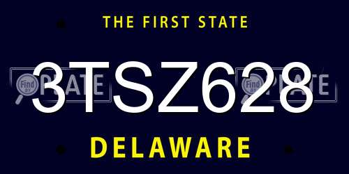 3TSZ628 Delaware License Plate