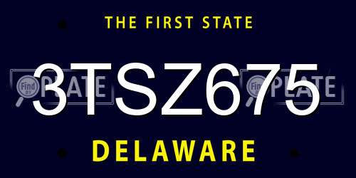 3TSZ675 Delaware License Plate
