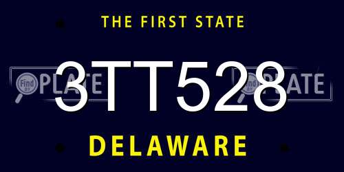 3TT528 Delaware License Plate