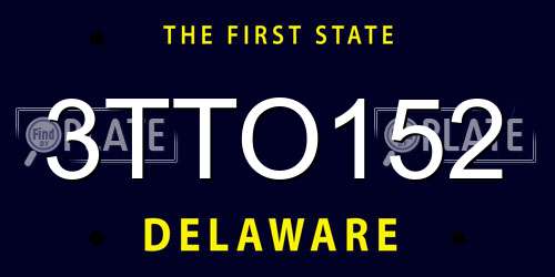 3TTO152 Delaware License Plate
