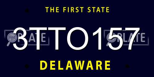 3TTO157 Delaware License Plate