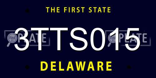 3TTS015 Delaware License Plate