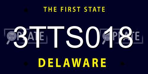 3TTS018 Delaware License Plate