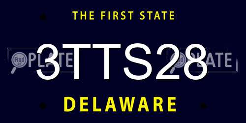 3TTS28 Delaware License Plate