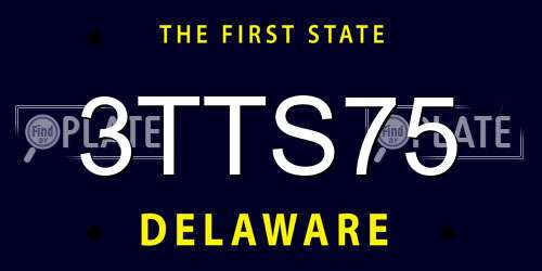 3TTS75 Delaware License Plate
