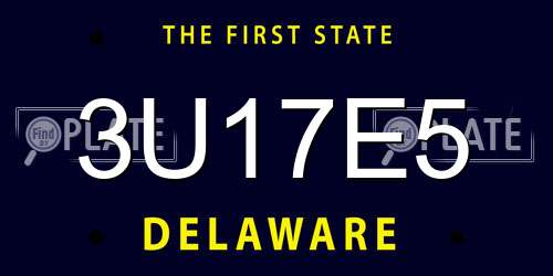 3U17E5 Delaware License Plate