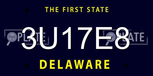 3U17E8 Delaware License Plate