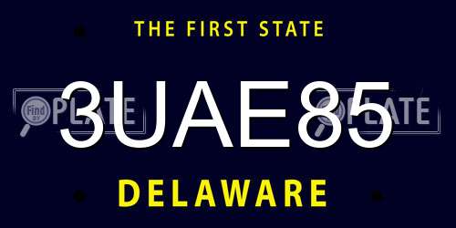 3UAE85 Delaware License Plate