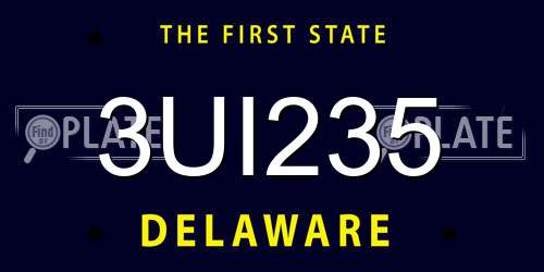 3UI235 Delaware License Plate