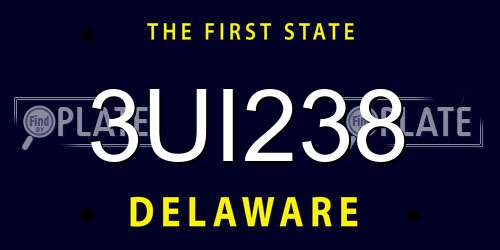 3UI238 Delaware License Plate
