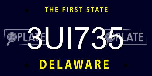 3UI735 Delaware License Plate