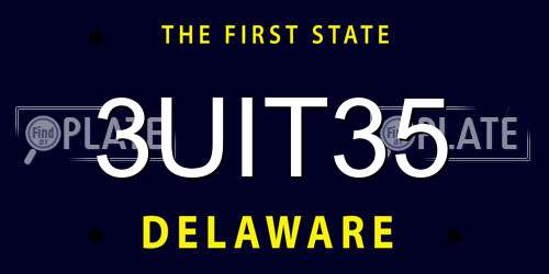 3UIT35 Delaware License Plate