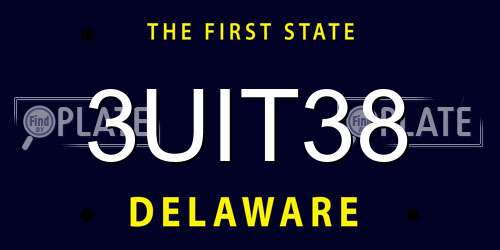 3UIT38 Delaware License Plate