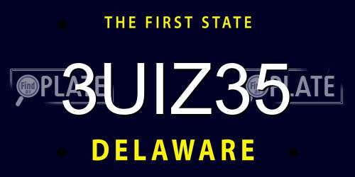 3UIZ35 Delaware License Plate