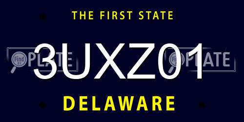 3UXZ01 Delaware License Plate