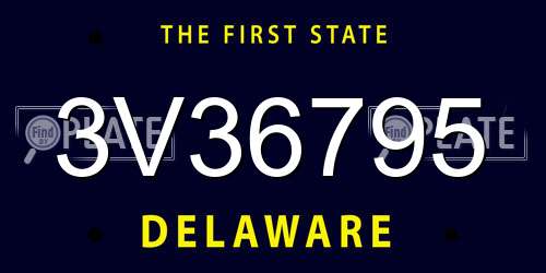 3V36795 Delaware License Plate