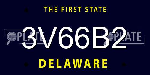 3V66B2 Delaware License Plate