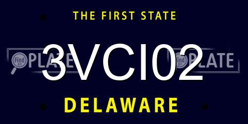 3VCI02 Delaware License Plate