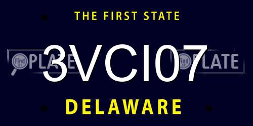 3VCI07 Delaware License Plate