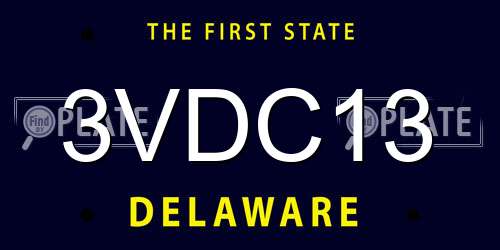 3VDC13 Delaware License Plate
