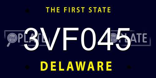 3VF045 Delaware License Plate