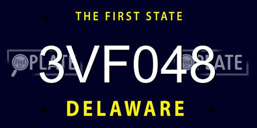 3VF048 Delaware License Plate