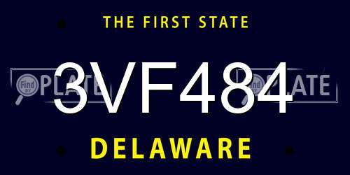 3VF484 Delaware License Plate