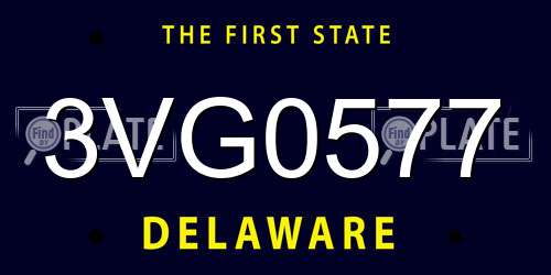 3VG0577 Delaware License Plate