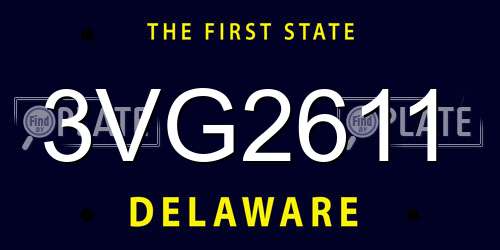 3VG2611 Delaware License Plate