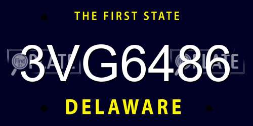 3VG6486 Delaware License Plate