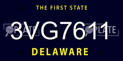 3VG7611 Delaware License Plate