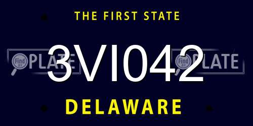 3VI042 Delaware License Plate