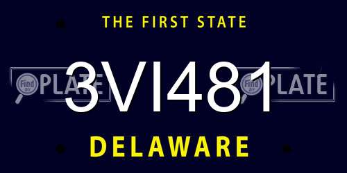 3VI481 Delaware License Plate