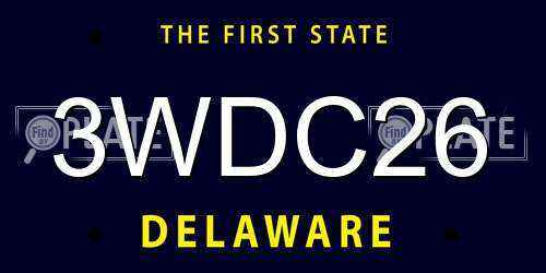 3WDC26 Delaware License Plate