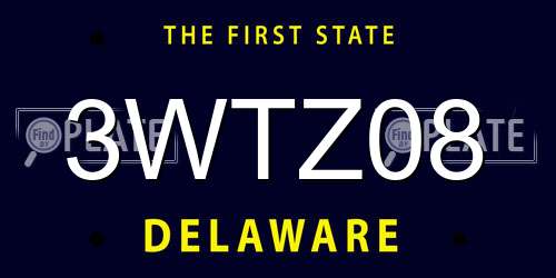 3WTZ08 Delaware License Plate