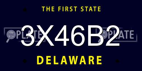 3X46B2 Delaware License Plate