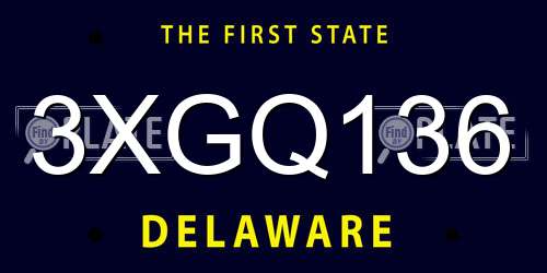 3XGQ136 Delaware License Plate