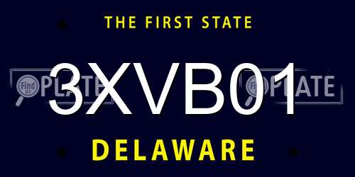 3XVB01 Delaware License Plate