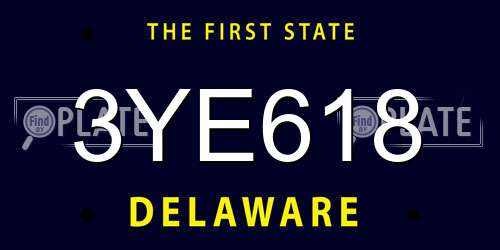 3YE618 Delaware License Plate