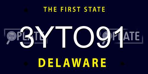 3YTO91 Delaware License Plate