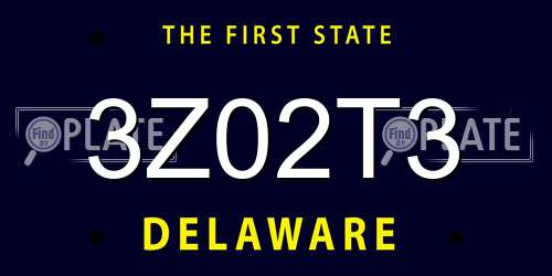 3Z02T3 Delaware License Plate