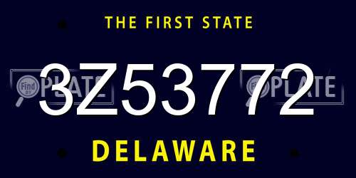 3Z53772 Delaware License Plate