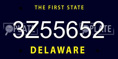 3Z55652 Delaware License Plate